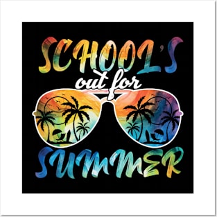 Schools Out For Summer Tie Dye Last Day Of School Teacher Posters and Art